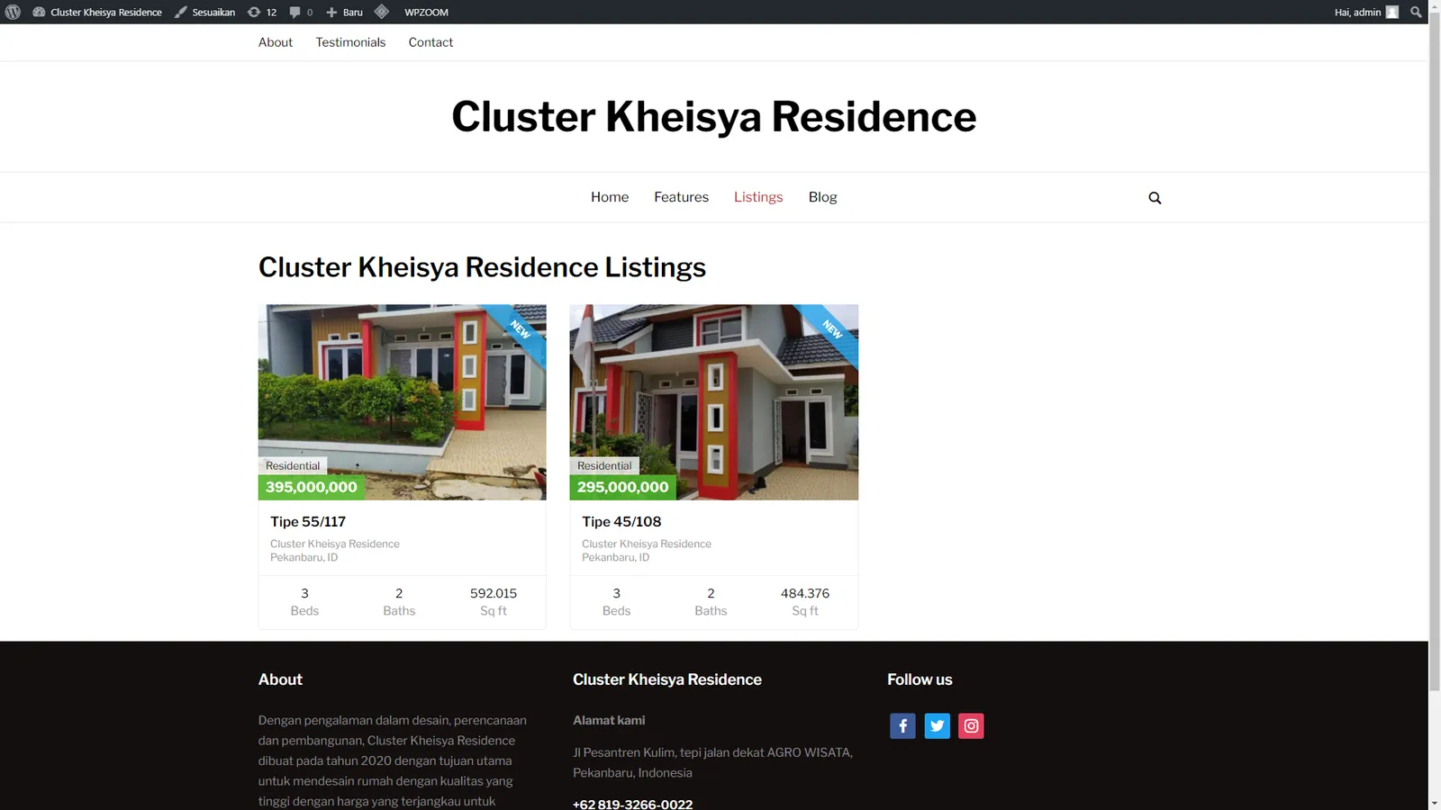 Cluster Residence — screen 1 of 3