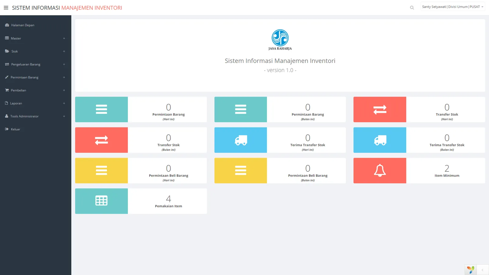 Enterprise Inventory — Jasa Raharja — screen 1 of 7