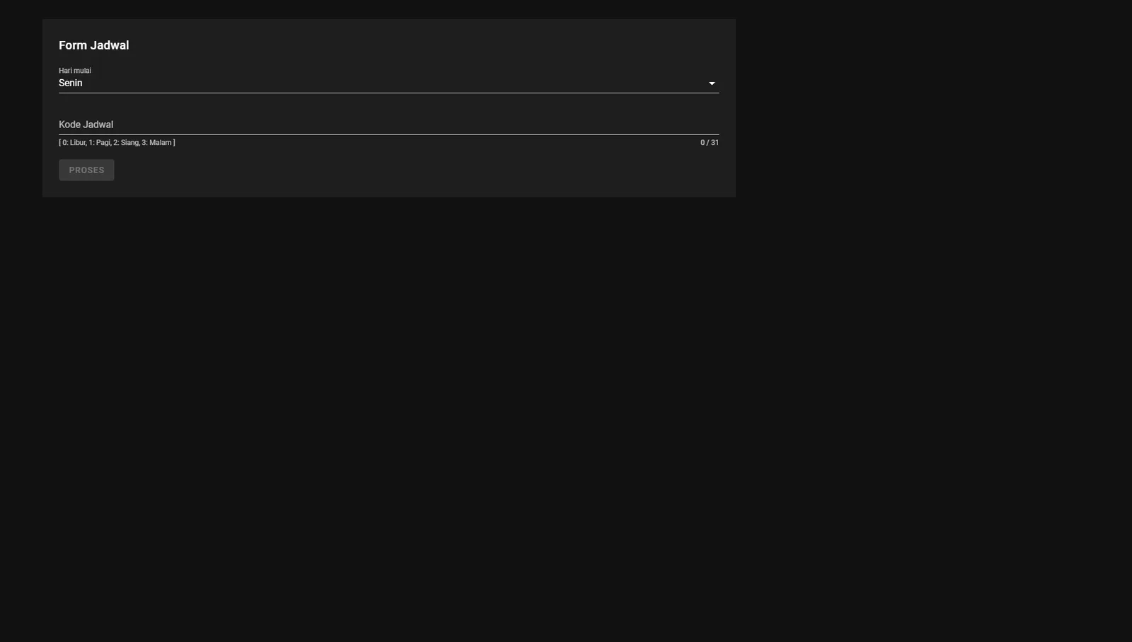 IDM Schedule Generator — screen 1 of 2