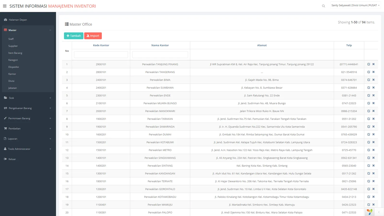 Enterprise Inventory — Jasa Raharja — screen 2 of 7