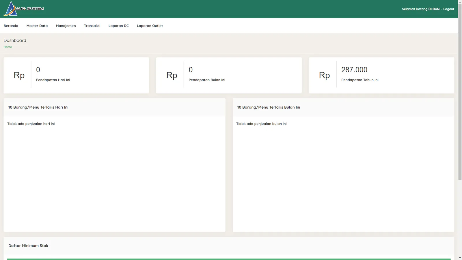 Alfa POS — screen 2 of 3