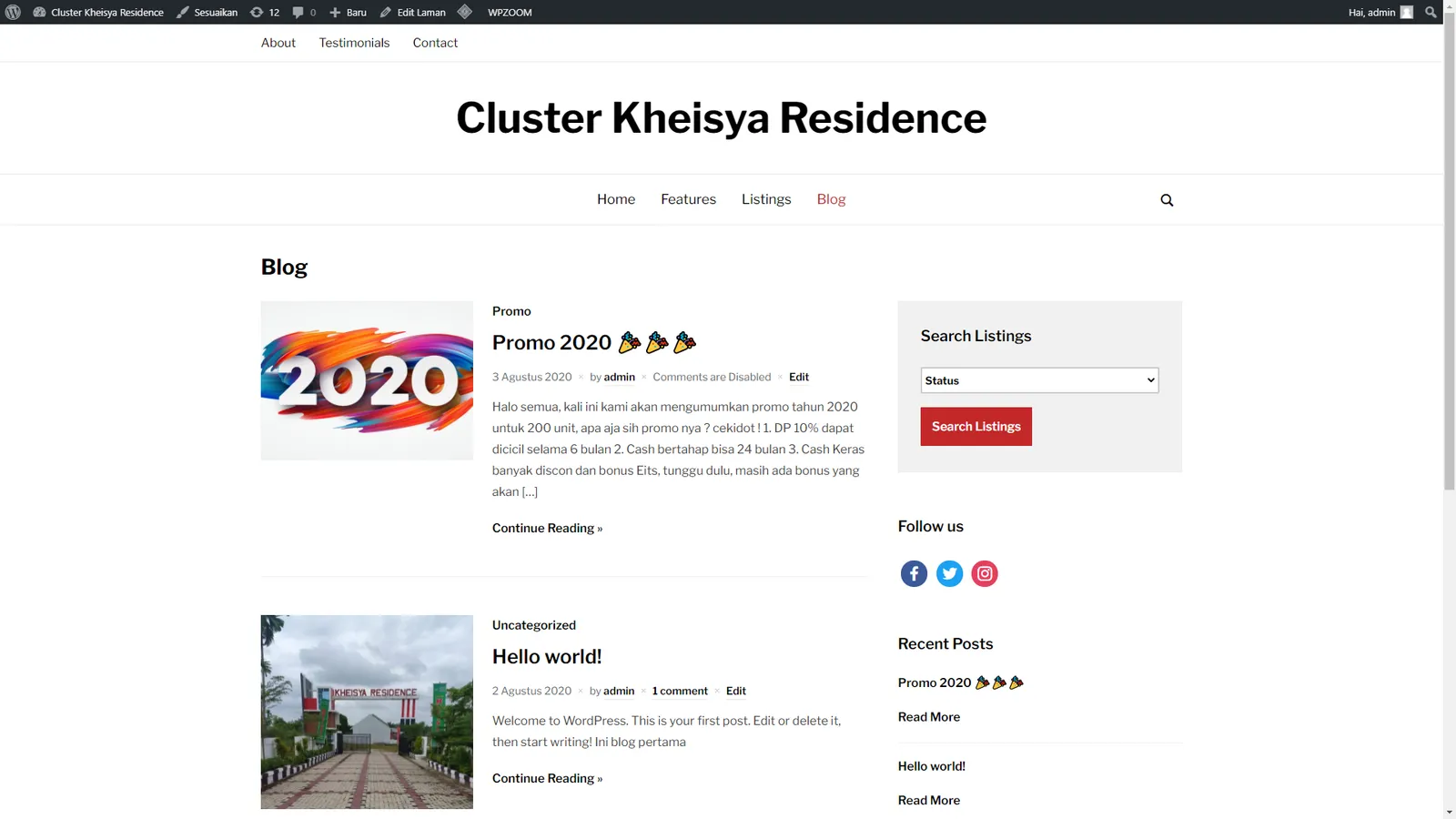 Cluster Residence — screen 2 of 3