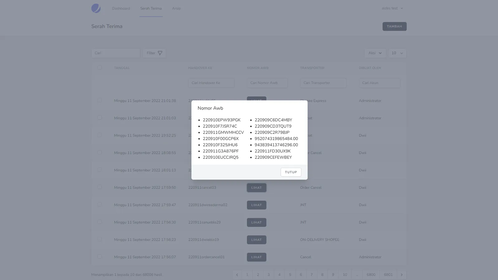Handovers & Filing — screen 3 of 11