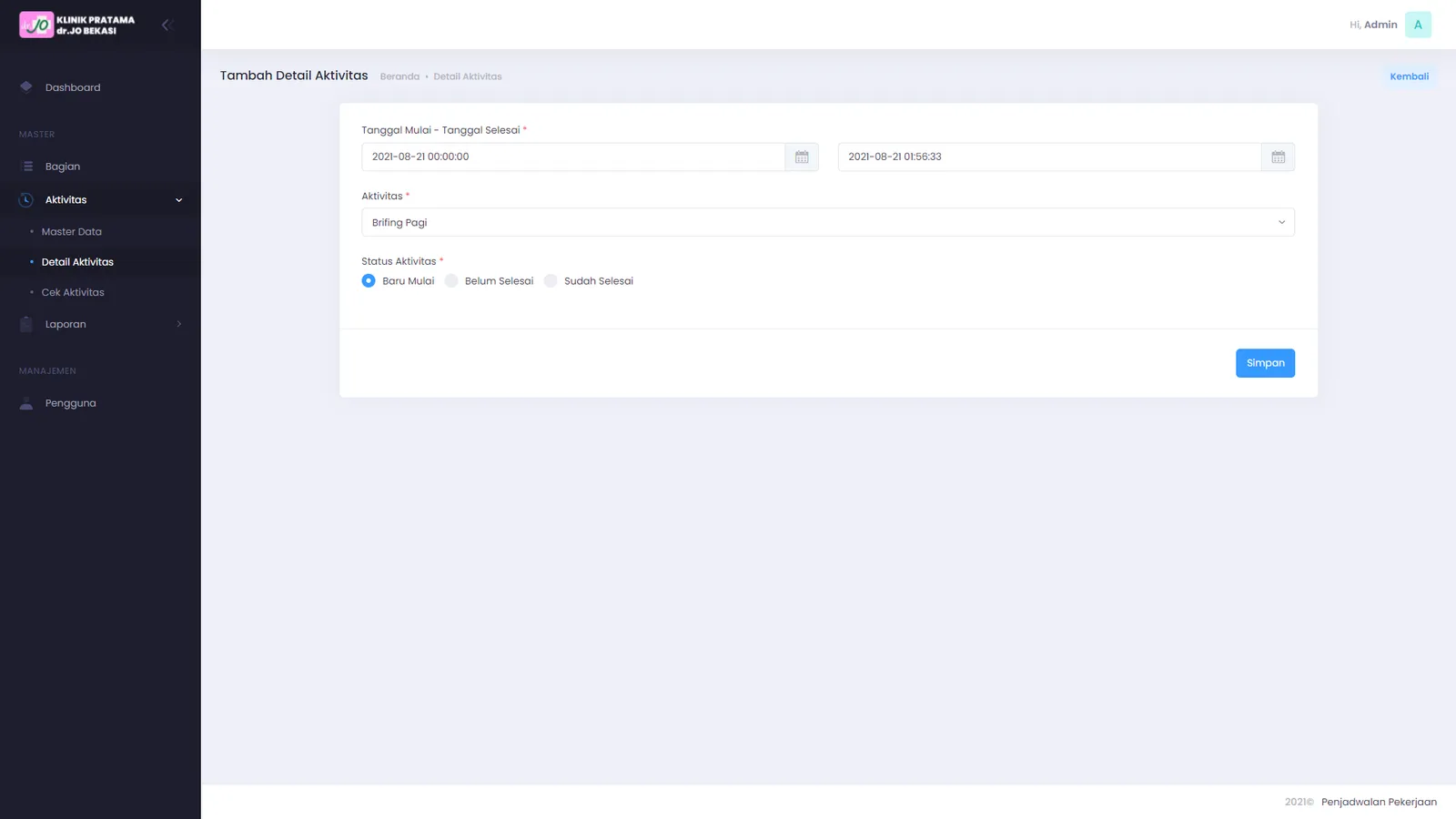 Activity Scheduler — screen 5 of 12