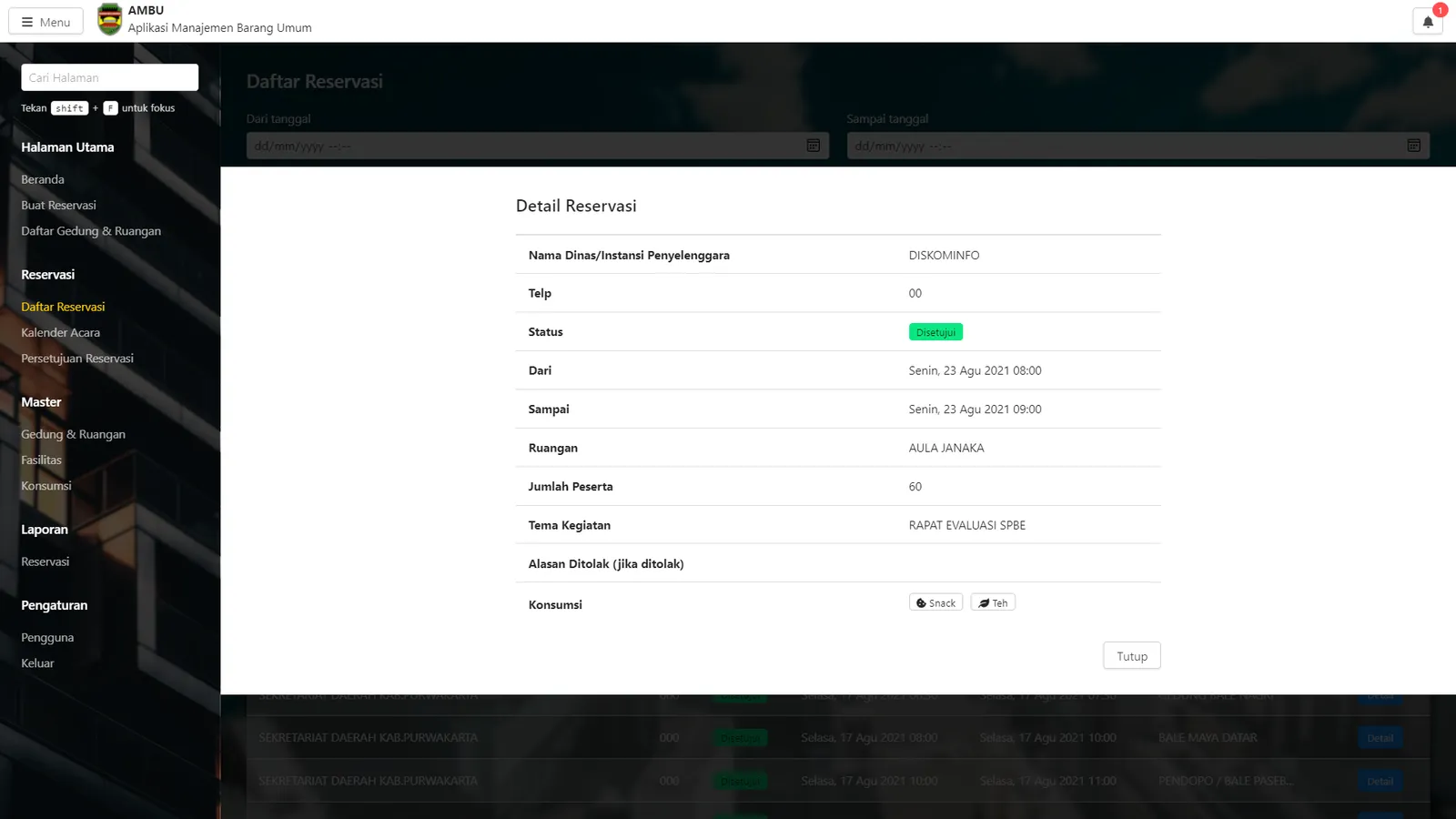 Public Facility Reservation — screen 7 of 16