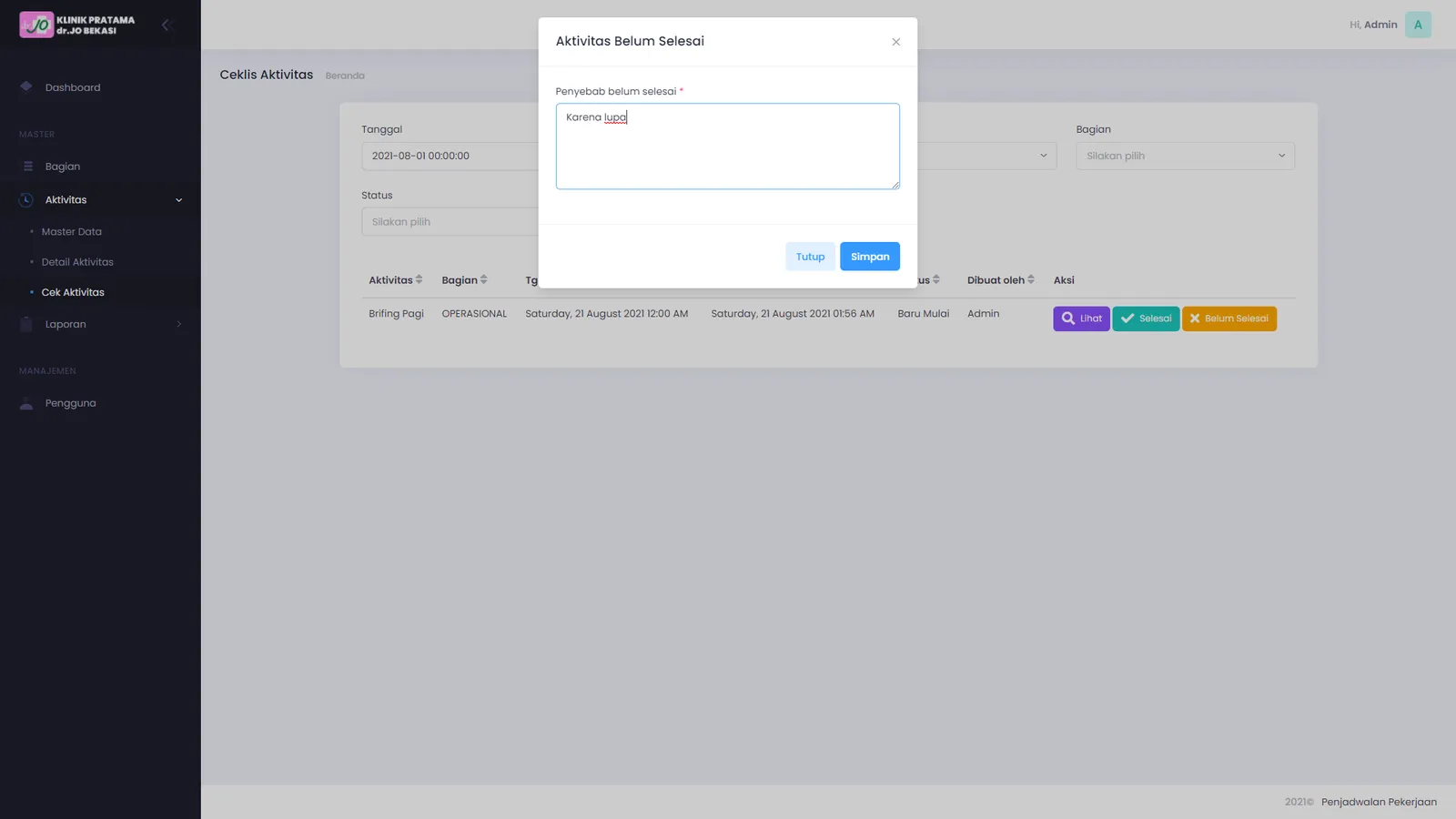 Activity Scheduler — screen 7 of 12