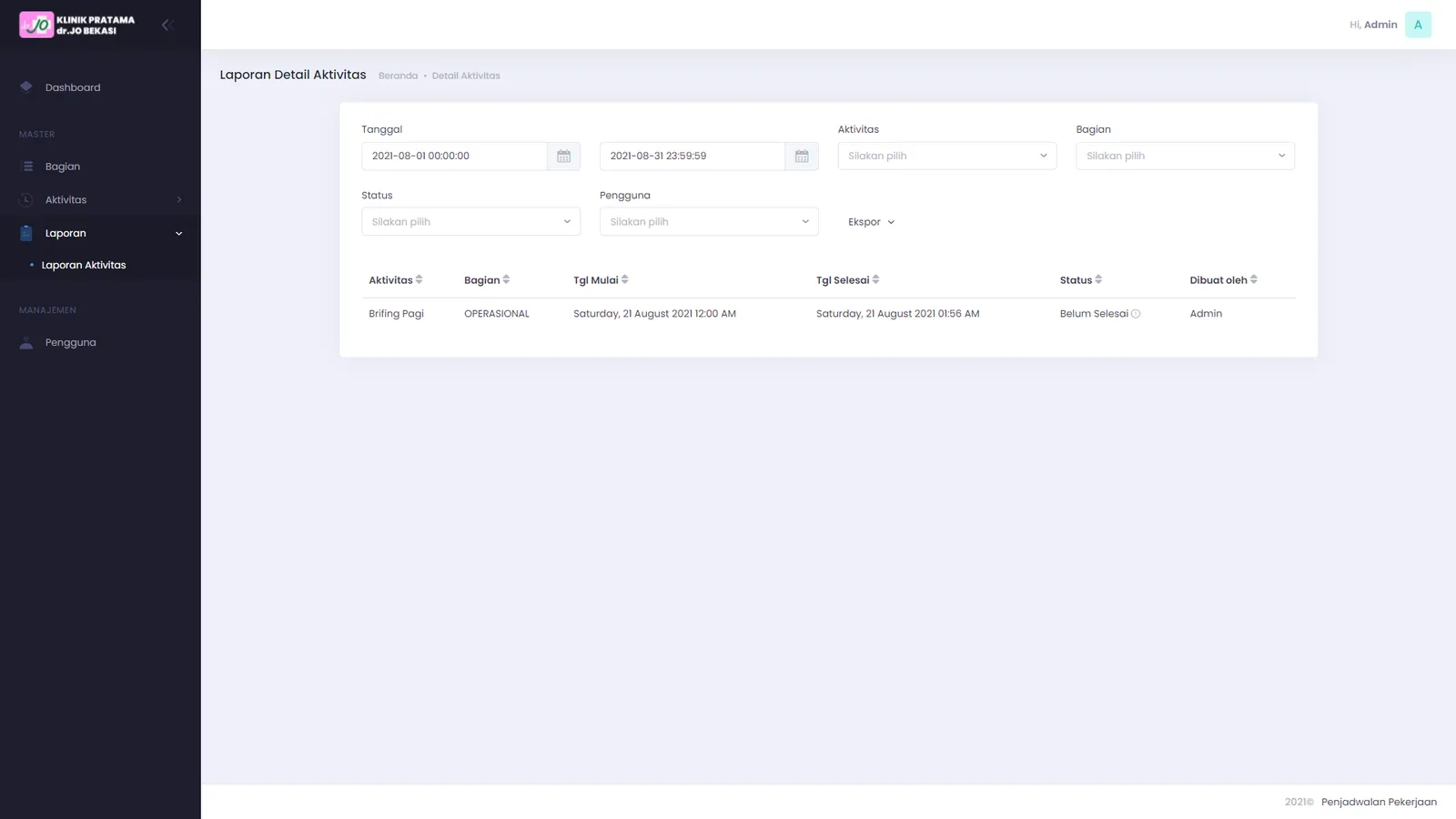 Activity Scheduler — screen 10 of 12