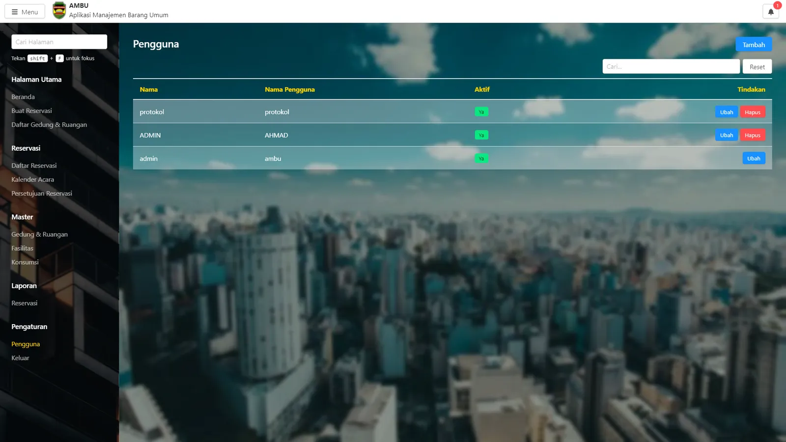 Public Facility Reservation — screen 16 of 16